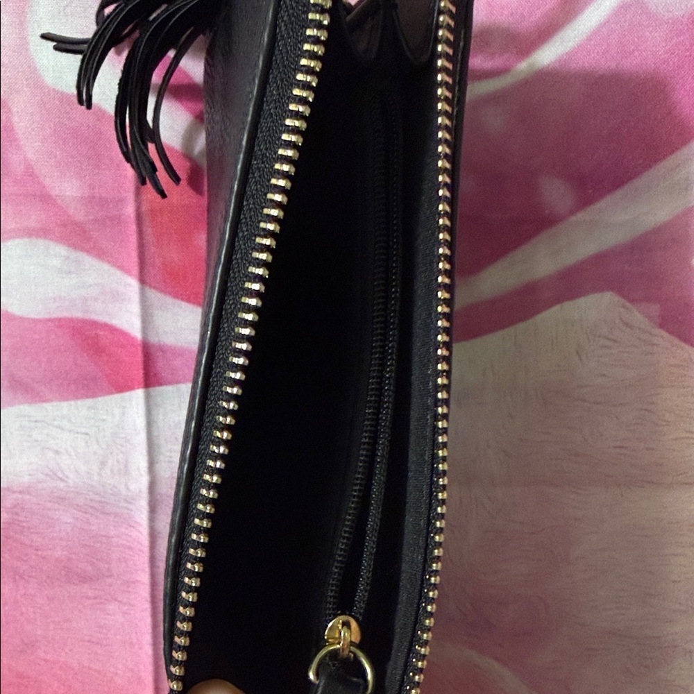 Nanette Lepore Textured Leather Tassel Keyring Wallet - Picture 2 of 5